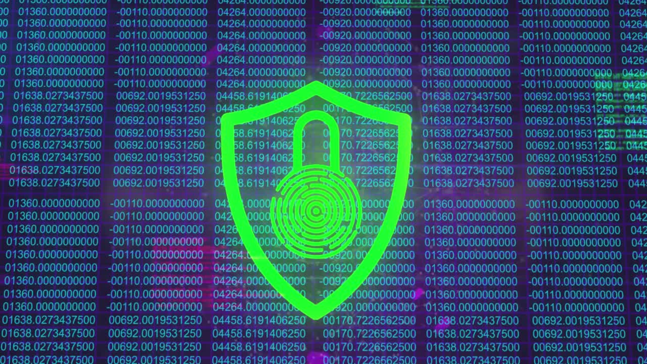 animación del procesamiento de datos a través de un candado