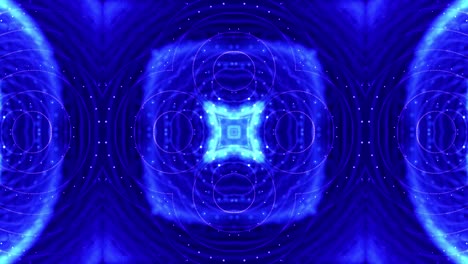 4k looped sci-fi 3d fondo con efectos de luz. partículas azules brillantes forman líneas, superficies, estructuras simétricas complejas como en el caleidoscopio. tema abstracto de microworld o nanotecnología 20