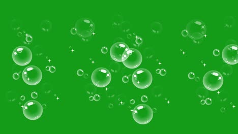 water bubbles motion graphics with green screen background