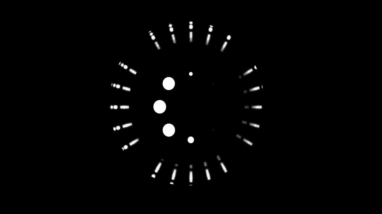 Animation of data loading ring on black background