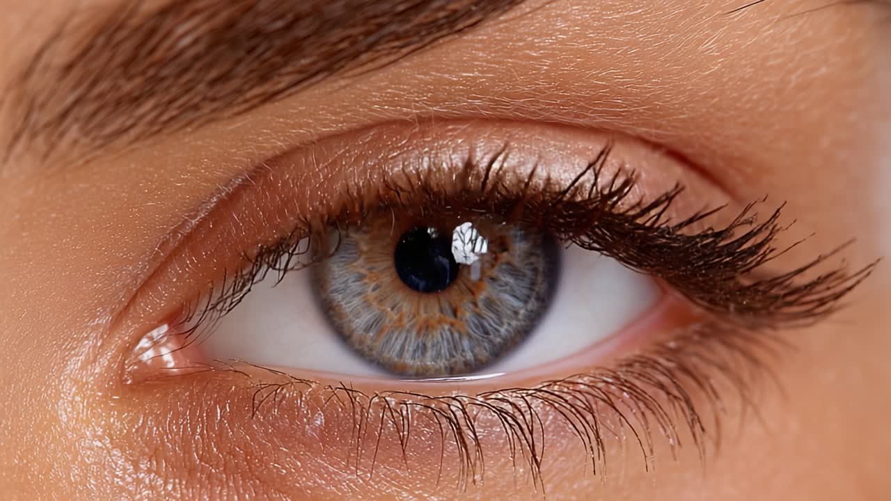 Un'esplorazione ravvicinata dell'anatomia dell'occhio umano: alla scoperta dei dettagli intricati della colorazione dell'iride e della struttura delle ciglia in uno splendido scatto macro.