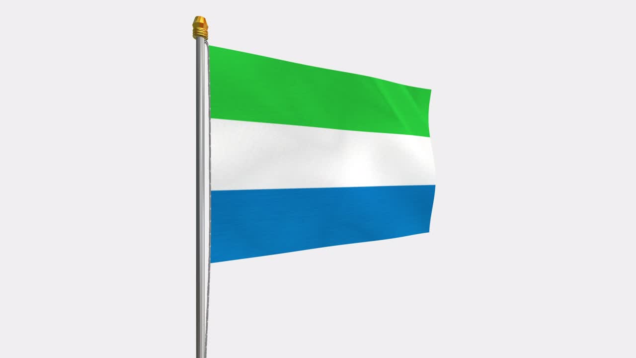 видео с флагом сьерра-леоне, развевающимся на ветру, замедленное видео 4k, с альфа-каналом