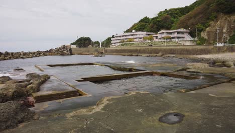 ocean baths on coastline on sea of japan