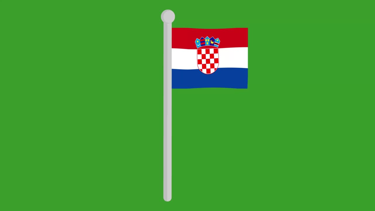 크로아티아 발을 흔들고 있는 애니메이션