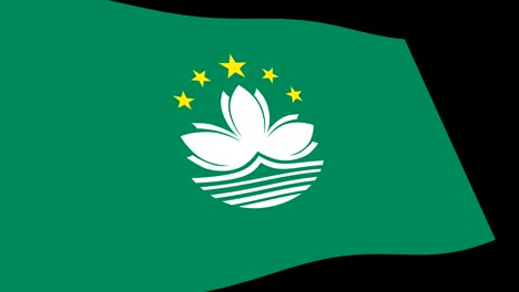 macau (macao) flag slow waving in perspective, animation 4k footage