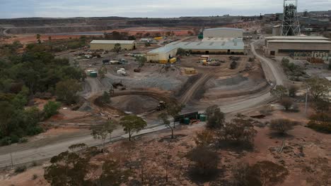 over head view of a broken hill australia mine site