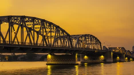 city traffic on krung thep bridge at night.krung thep bridge is located in bangkok, thailand.time lapse and loopable. high quality footage - original size 4k