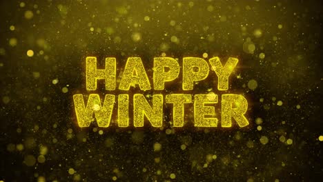 happy winter glitter text