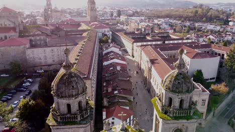 Aereal-view-of-the-old-town-of-Santiago-de-Compostela