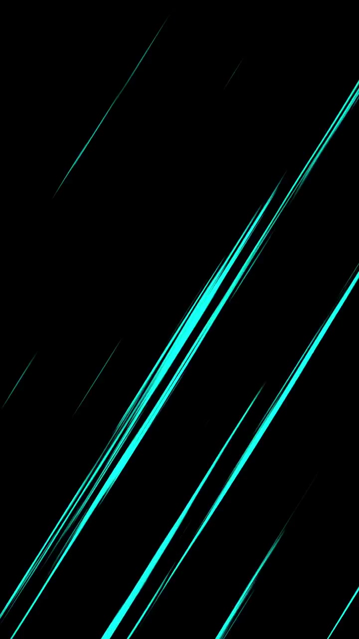 Linee di velocità anime diagonali ciano che si muovono velocemente su sfondo nero, loop continuo, formato verticale.