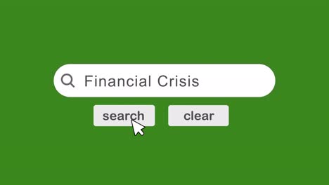 financial crisis - search bar concept