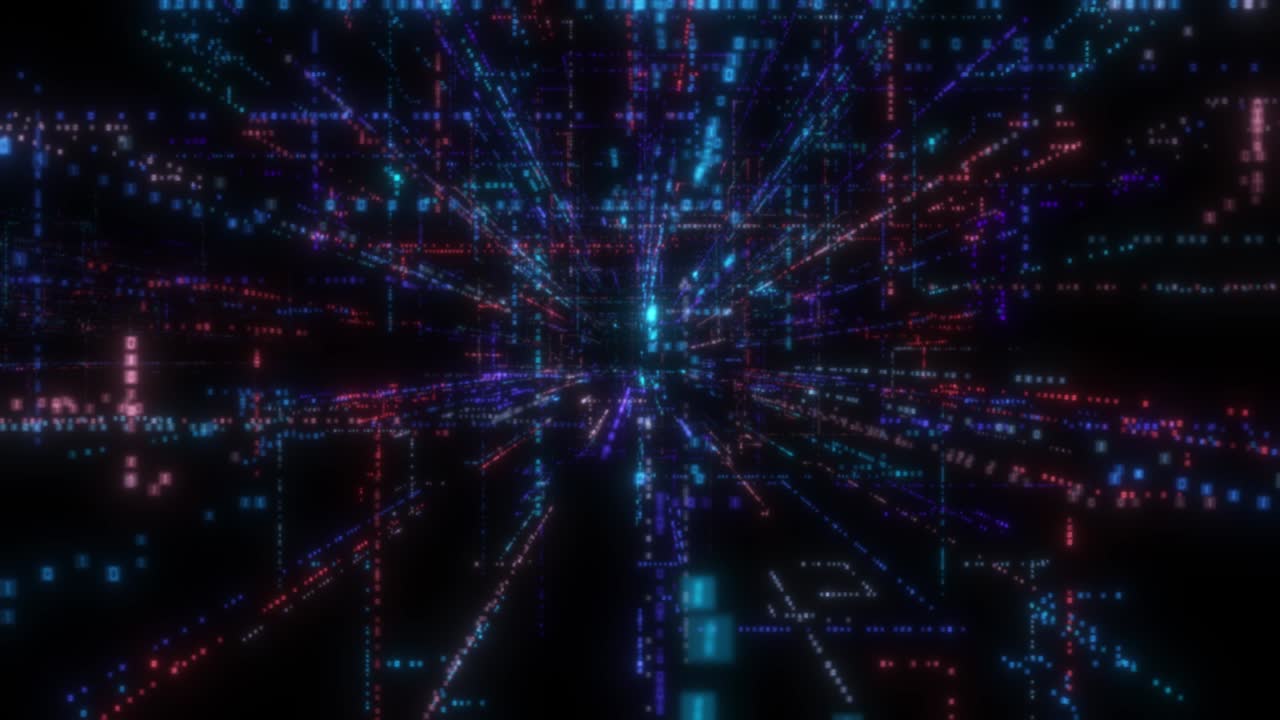 3D Big Data Digital tunnel. Technology concept background