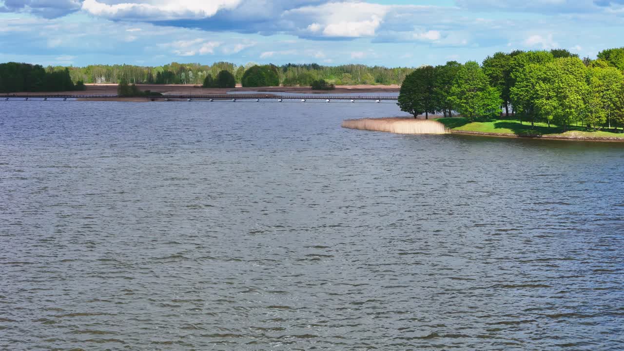 Sirvėna Lake In Birzai Municipality, Northern Lithuania. Aerial Drone Shot