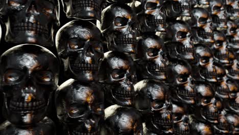 wall of textured skulls