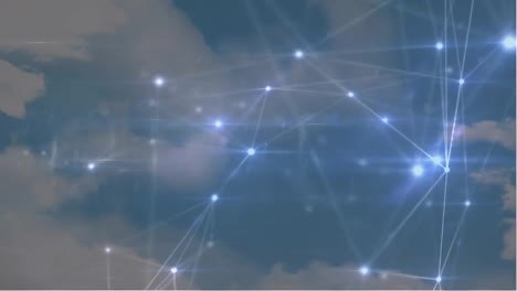 animación de la red de conexiones a través de nubes
