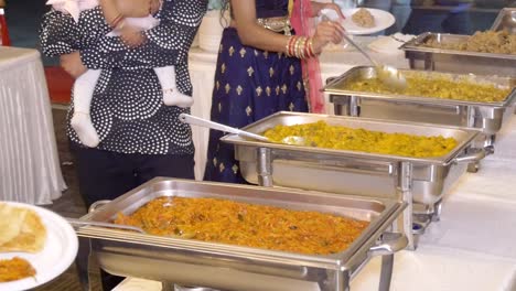 shot of delicious food served in a dinner or wedding reception