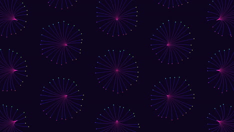 Explosive colorful fireworks illuminate the night sky