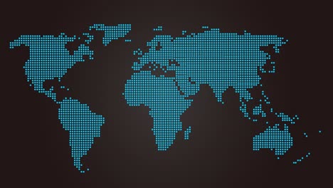 digital dot matrix world map info graphic with jet leaving europe to caribbeans graphic illustration