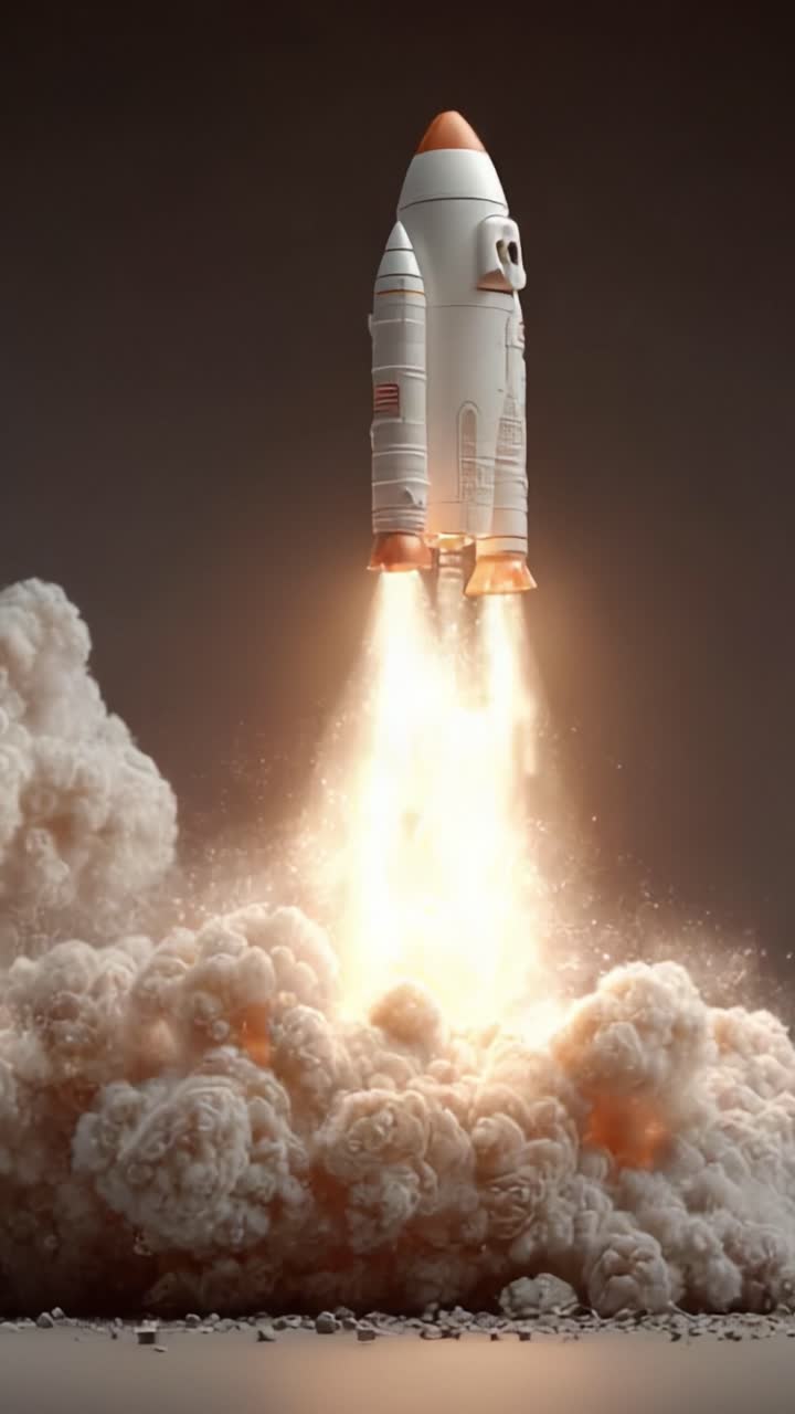 A Stunning Rocket Launch: Captivating Moments of Ascent with Fiery Engines and Dramatic Plumes of Smoke Creating a Memorable Spectacle in the Sky
