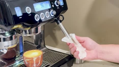 cleaning a coffee machine