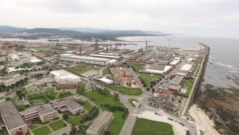 City-Harbour-of-Viana-do-Castelo-in-Portugal-Aerial-View