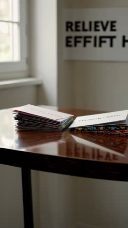 thank you notes on a table