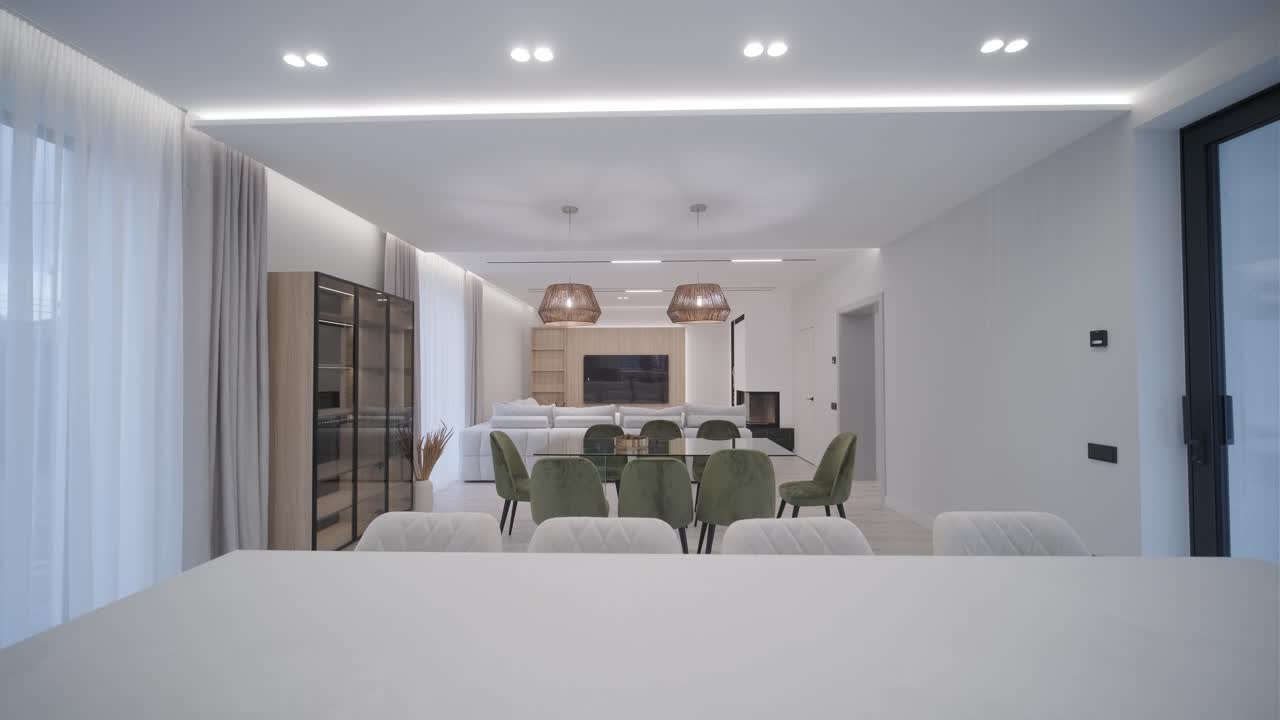 video de diseño y decoración de habitaciones interiores moderno estilo minimalista sala de estar y comedor apartamento estudio.