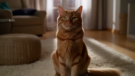 close-up of an orange cat indoors
