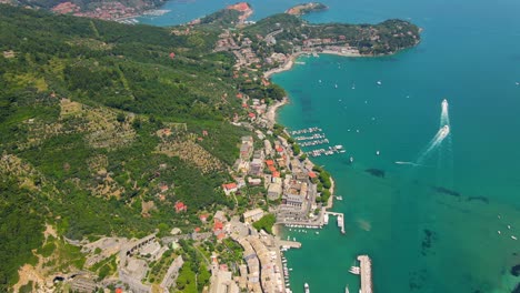 Aerial-4K-footage-of-the-coast-of-Portovenere,-Cinque-Terre-in-Italy