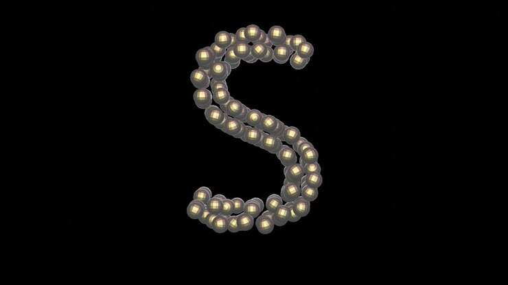 Lettera S del font a tema palla da discoteca