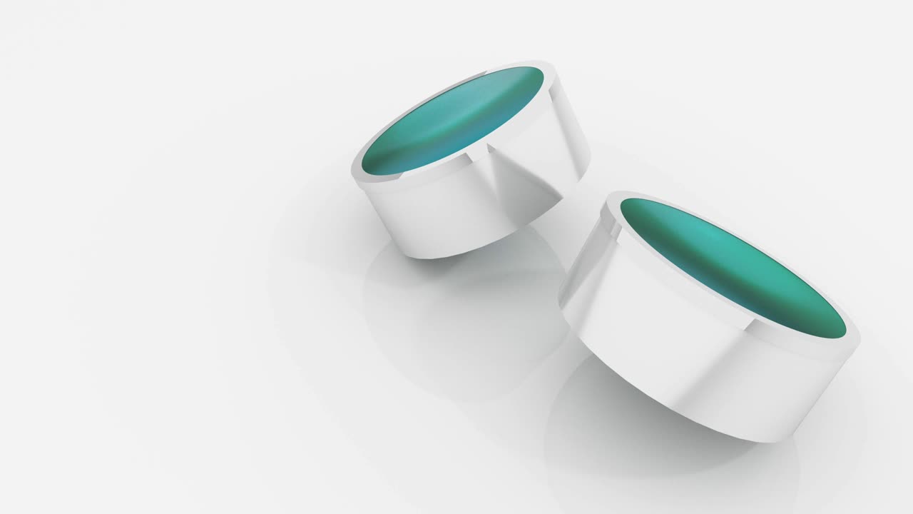 cilindro 3d abstracto con superficie de reflejo de vidrio giratoria. 4k animación en bucle de imágenes de renderización.