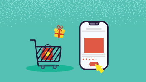 smartphone device technology ecommerce animation