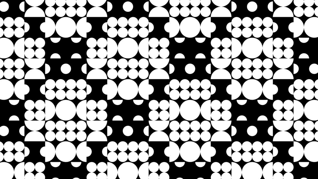 patrón abstracto en blanco y negro. formas geométricas en un mosaico dinámico mínimo. fondo gráfico en movimiento en un diseño plano