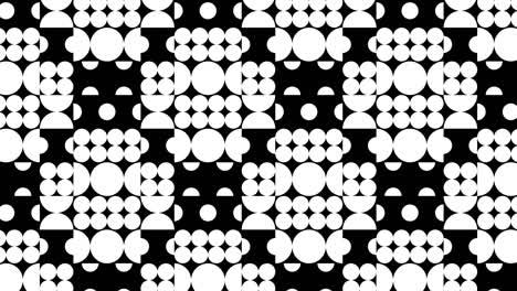 patrón abstracto en blanco y negro. formas geométricas en un mosaico dinámico mínimo. fondo gráfico en movimiento en un diseño plano