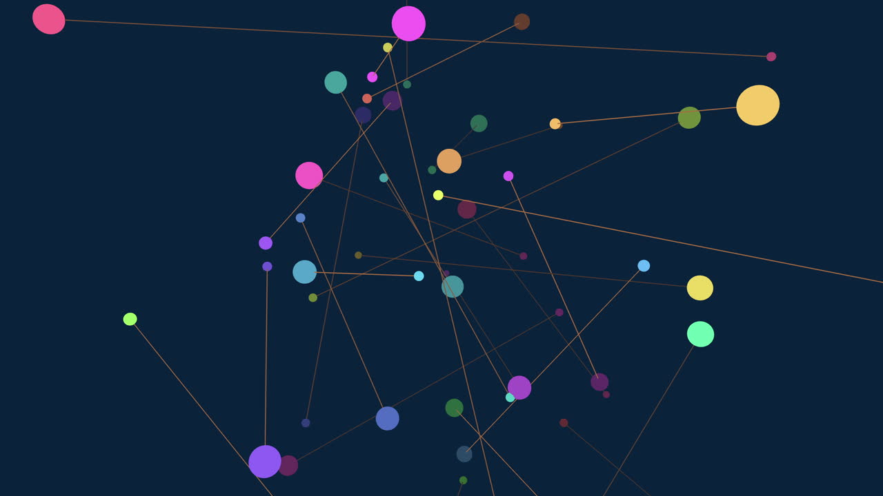 nodos de red interconectados vibrantes, conexiones y transmisión de datos