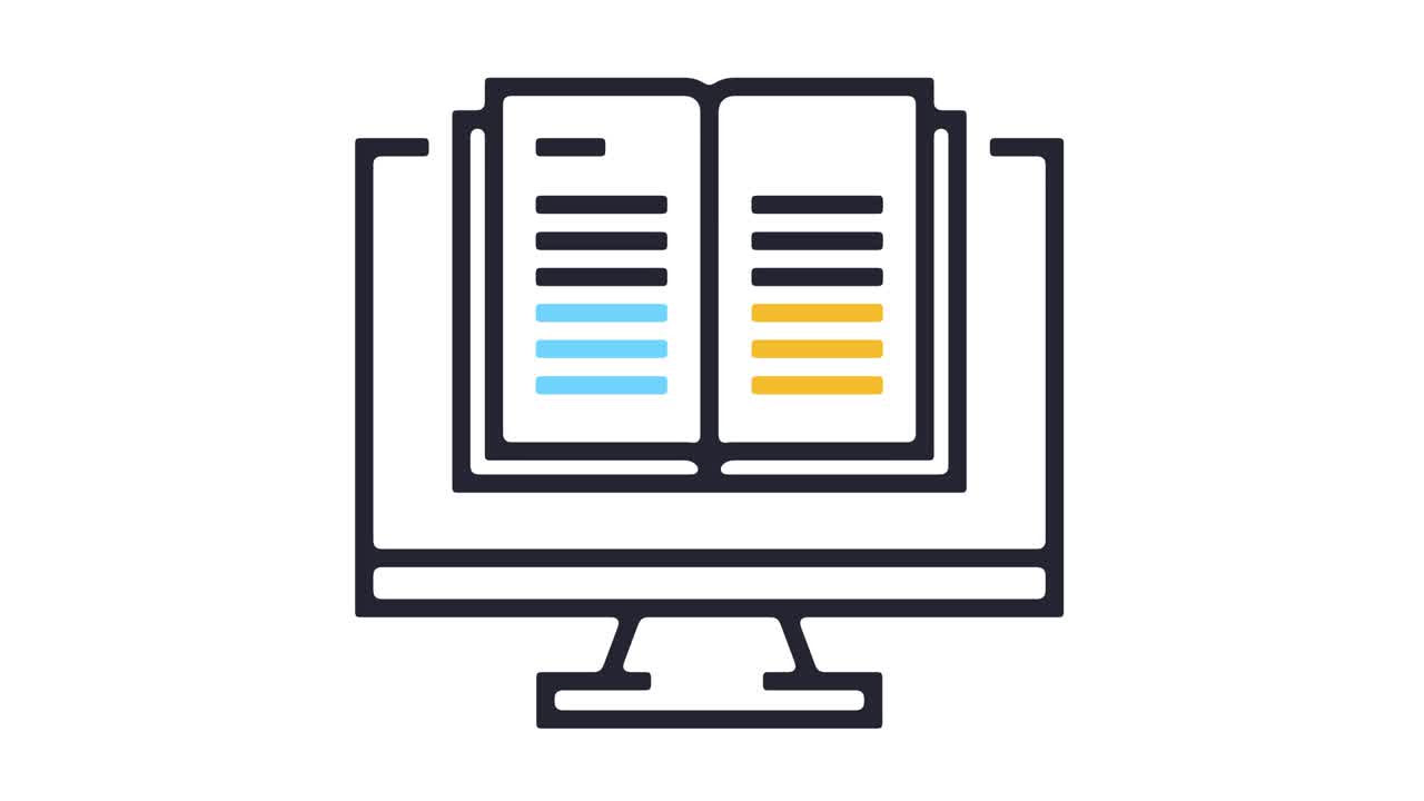 animación de íconos de educación en línea