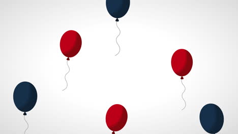 los globos de helio de los colores de los estados unidos flotando