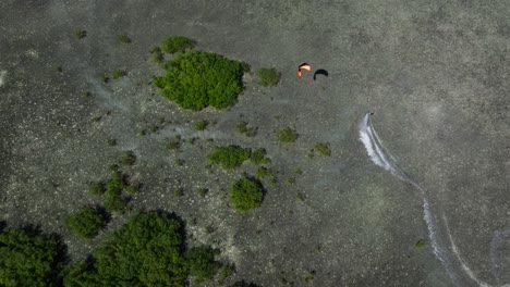 kiteboarding over mangroves