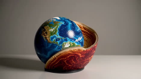 earth globe in a decorative wooden cradle