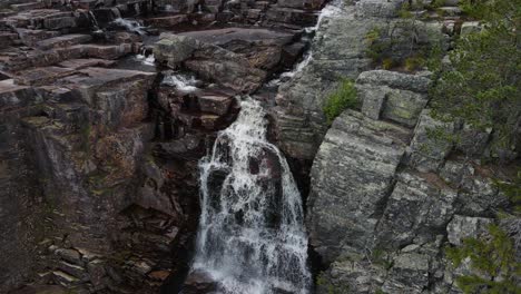 steady footage of the top of a waterfall