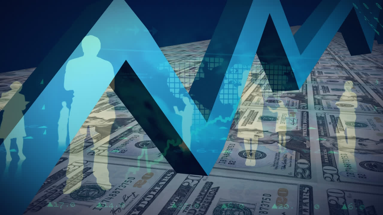 compuesto digital de billetes de dólar generados digitalmente