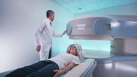 doctor conducting mri scan on a child