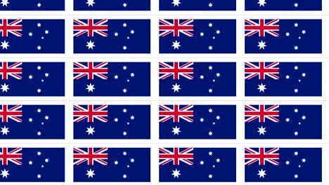 postcards sheet with australia national flag looped
