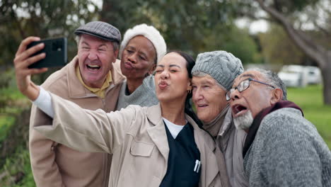 caregiver, old people and selfie