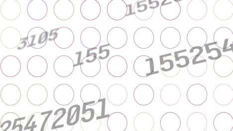 animación de números cambiantes y procesamiento de datos en pantallas sobre fondo blanco