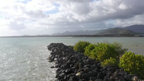 bay shore beach drone shot at guayama puerto rico patillas