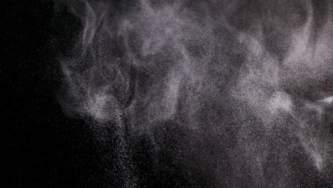 powder isolated on black background