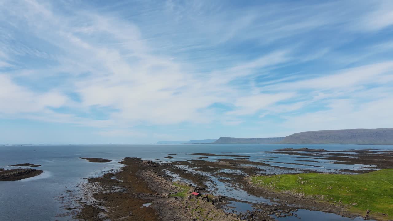 Isolated house on the coast of Iceland