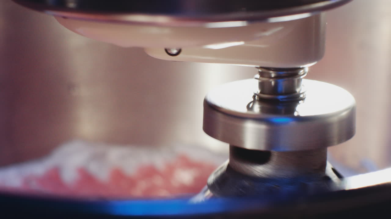 Close-up of an Ice Cream Maker in Action
