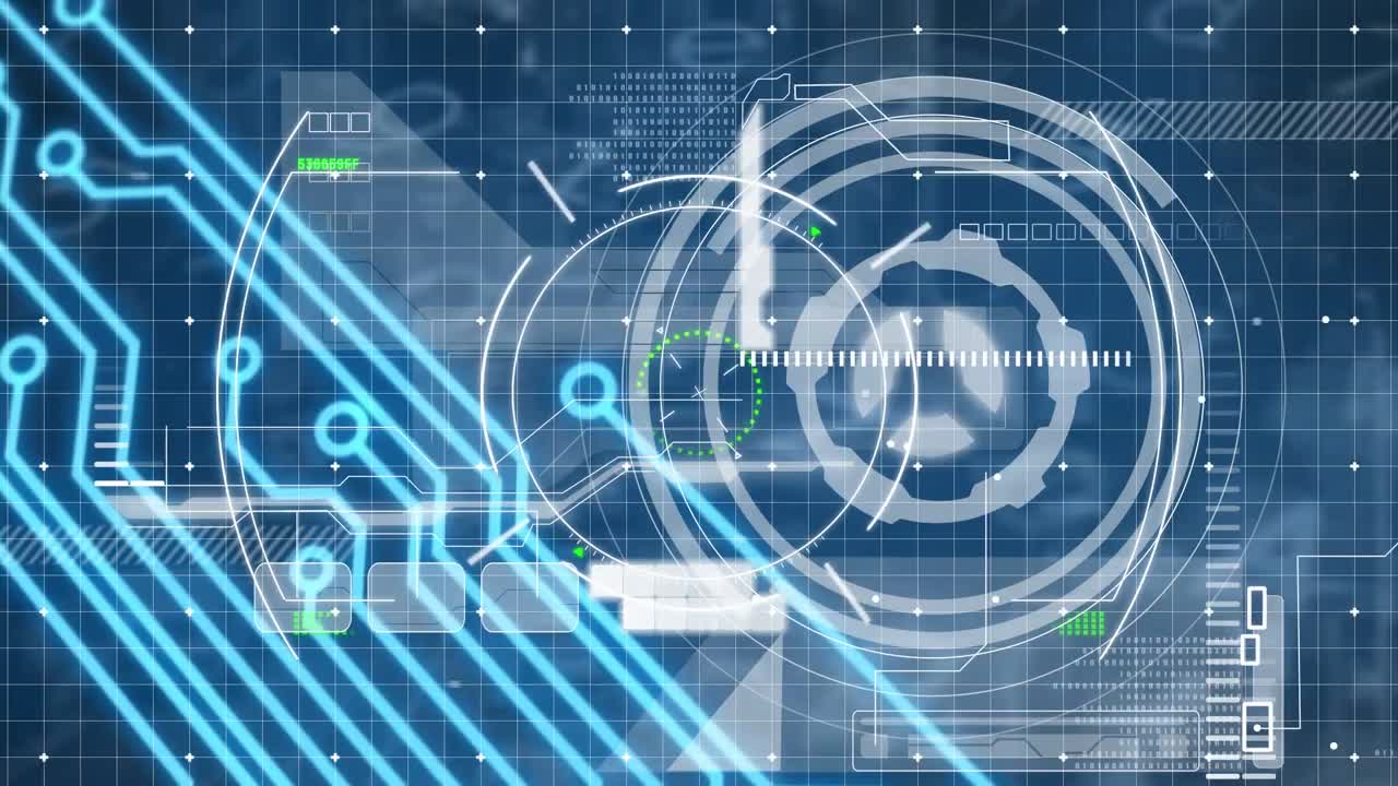 컴퓨터 회로판의 애니메이션 오버 스 ⁇  스캐닝 및 데이터 처리